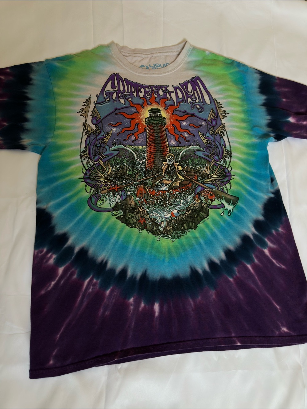 Vintage 2000 Liquid Blue Grateful Dead Watch Tower XL Tshirt